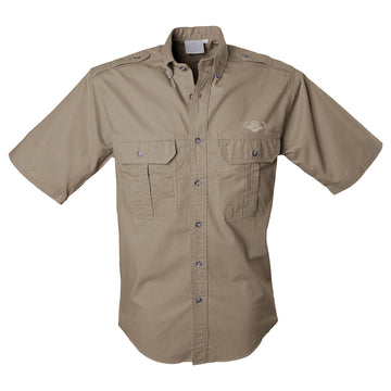 TAG Safari Men's Buffalo Logo Trail Short Sleeve Shirt w Chest Pockets Tag Safari