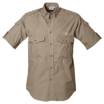 Shooter Shirt for Men with Embroidered Buffalo Logo - S/Sleeve Tag Safari