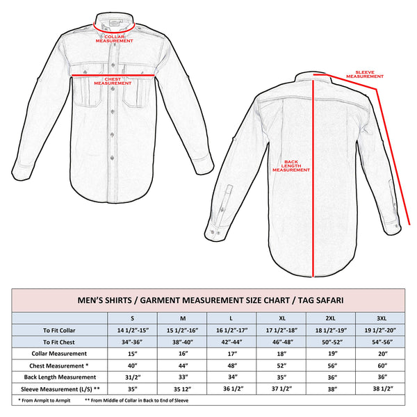 Safari Shirt for Men - L/Sleeve Tag Safari